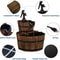Rustic Wood Barrel Cascading Water Fountain with Electric Pump, Barrel Waterfall Fountain Outdoor for Garden & Patio