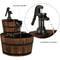 Rustic Wood Barrel Cascading Water Fountain with Electric Pump, Barrel Waterfall Fountain Outdoor for Garden & Patio
