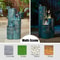 31.75 H Outdoor Water Fountain with LED Lights and Pump, Dandelion Texture Vase Shaped Ceramic Floor Standing Fountain