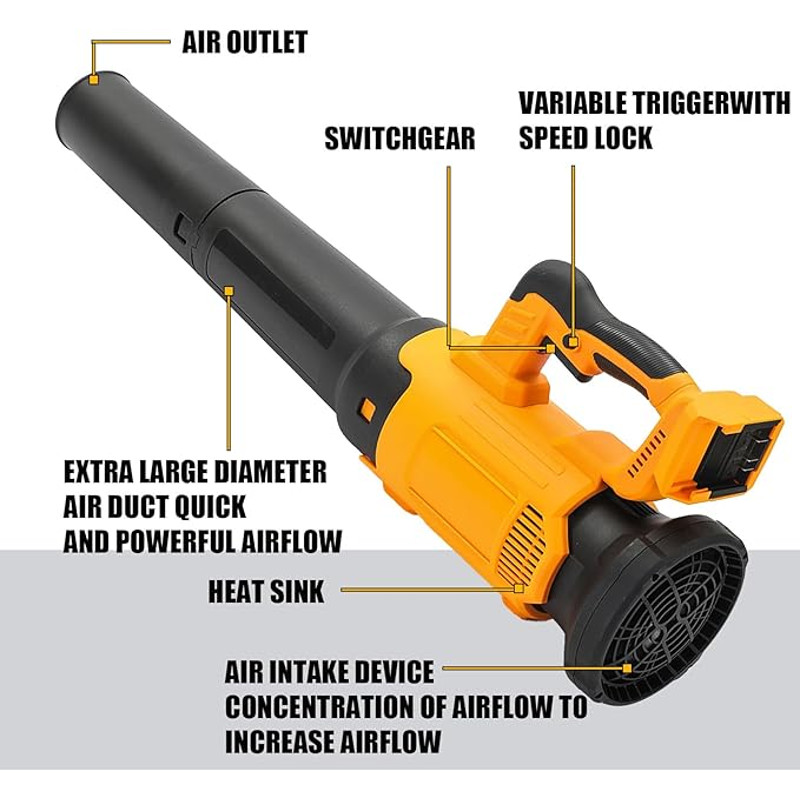 DEWALT 20V Cordless Leaf Blower (Tool Only, No Battery), Powerful Yard Tool for Snow Removal, Lawn & Leaf Cleanup