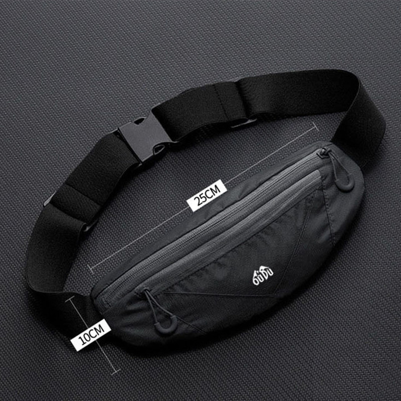 Sport Waist Bag with Double Zipper Pockets, Running Waistband Gym Yoga Belt, Mobile Phone Waist Wallet Pouch