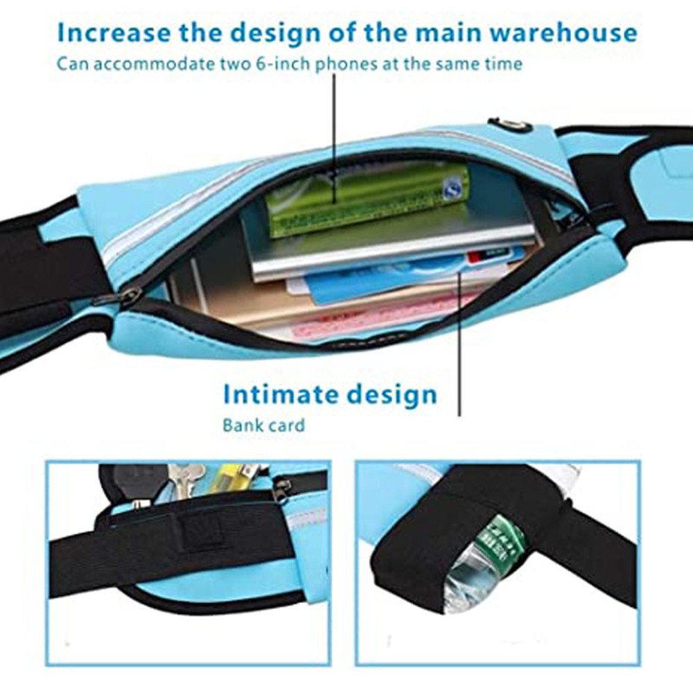 Men Women Sports Bag Waterproof Waist Belt Bag, Jogging Cycling Gym Fanny Pack, Lightweight Running Male Waist Bag
