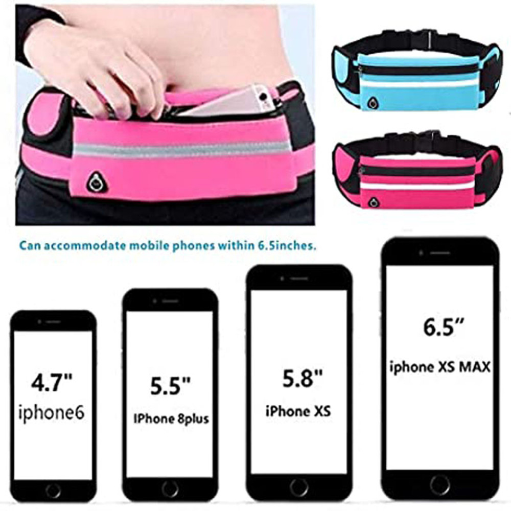 Men Women Sports Bag Waterproof Waist Belt Bag, Jogging Cycling Gym Fanny Pack, Lightweight Running Male Waist Bag