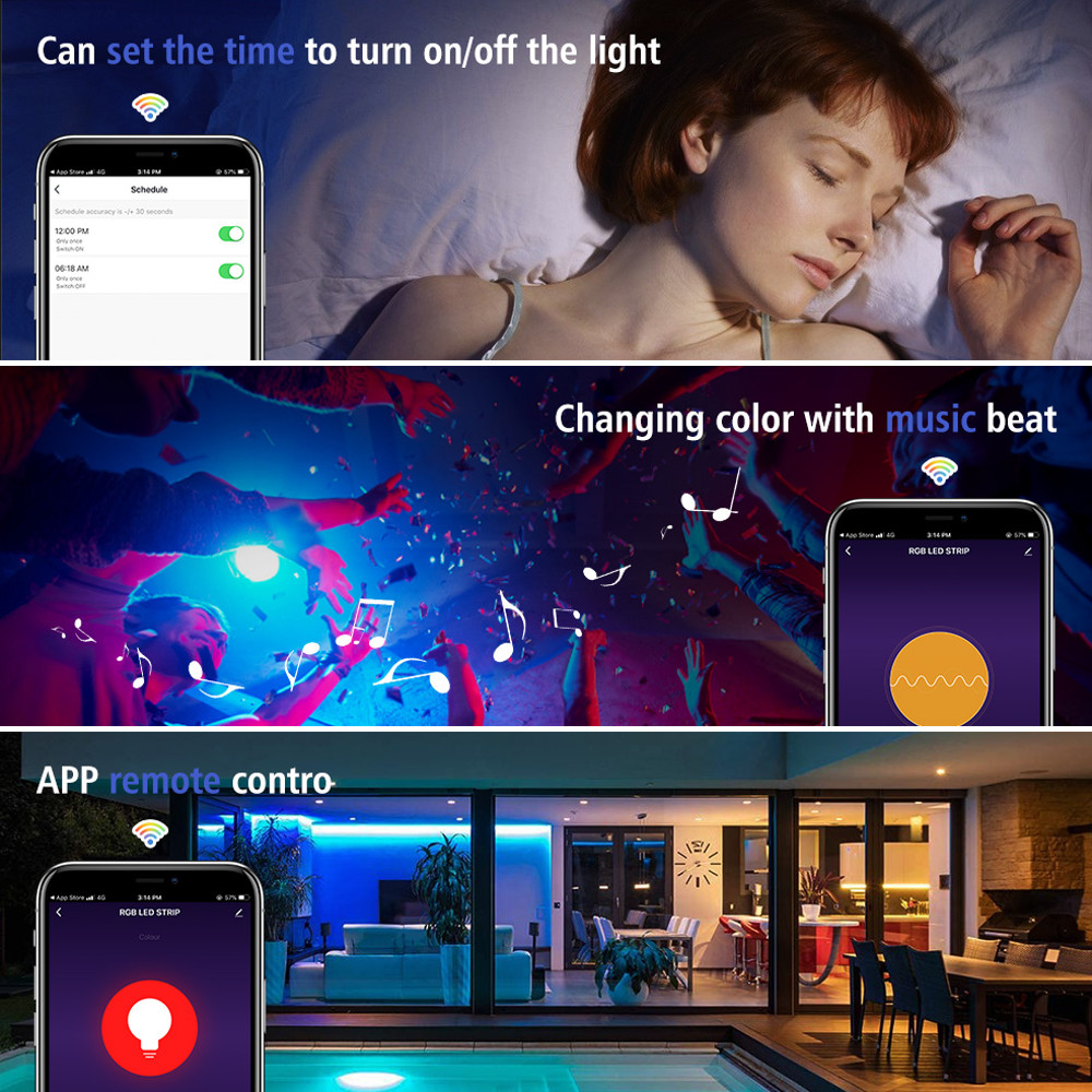 Universal Smart WiFi LED Strip Controller Voice Control With Alexa Google Home Use Tuya App For 5V 5