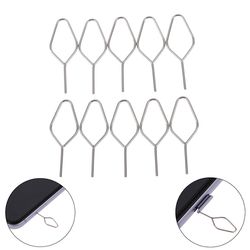 10pcs universal metal sim card tray pin eject removal tools, phone needle opener, ejector key for smartphones