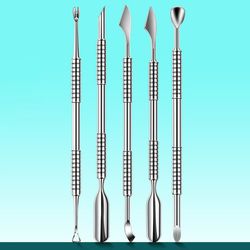 double-ended stainless steel cuticle pusher, nail manicure remover, professional sticks nail art tools for cuticle care