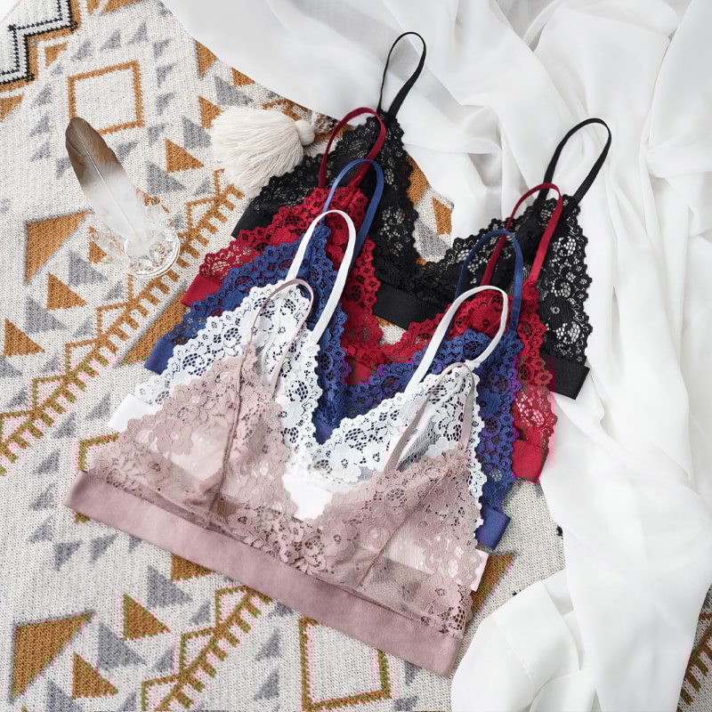 Female Unlined Transparent Bras Lace Sexy Lingerie Bralette Sexy Bra For Woman Lace Thin Underwear 0