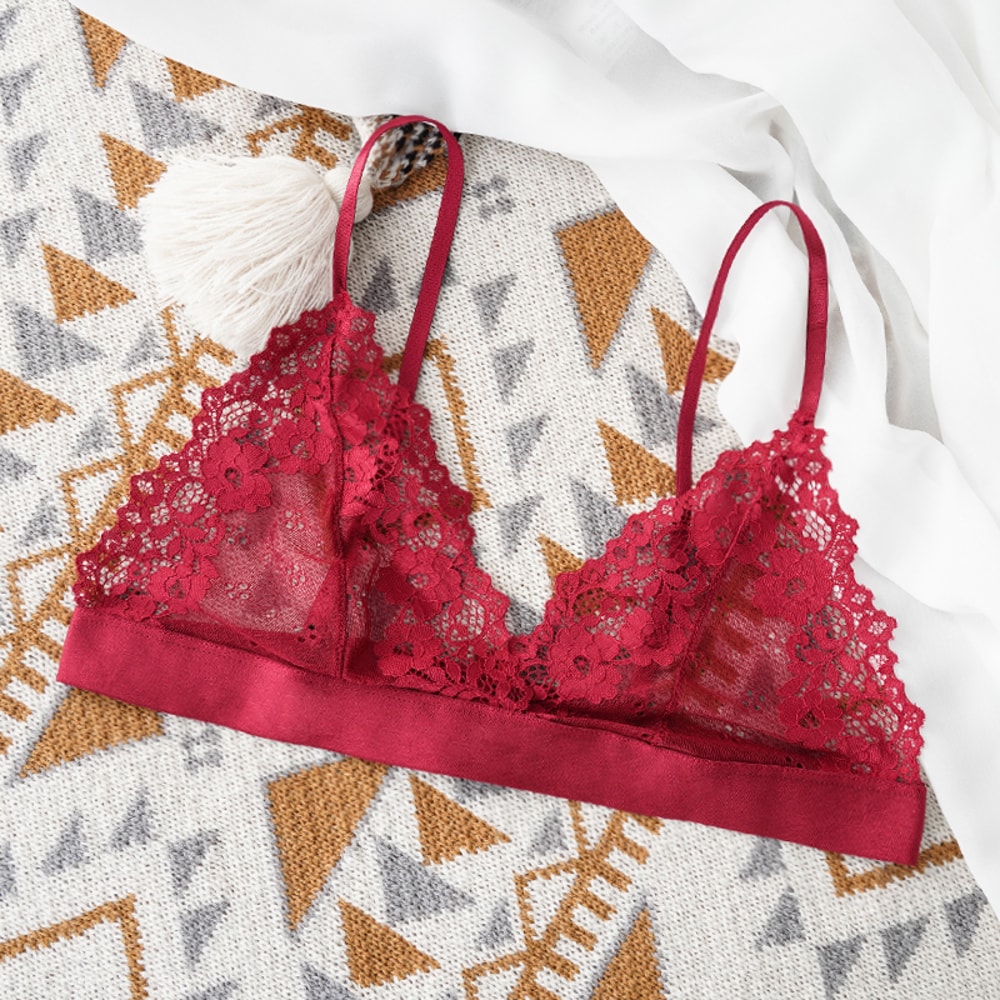 Female Unlined Transparent Bras Lace Sexy Lingerie Bralette Sexy Bra For Woman Lace Thin Underwear 9