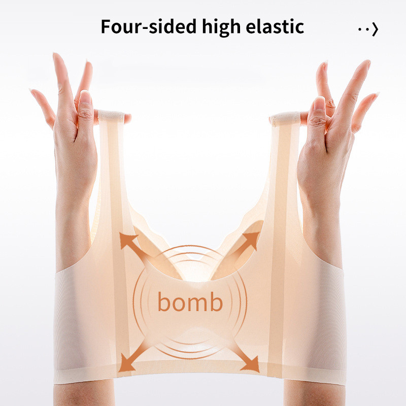 Ultra Thin Large Size Traceless Underwear For Women Breathable Cool Tube Top Bra No Steel Ring Ches 3