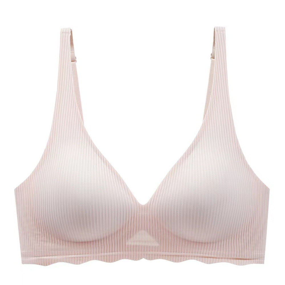 Beautiful Back Girls Underwear, Smooth and Seamless Versatile Striped Bra, Small Chest Push-up Anti-sagging Bra