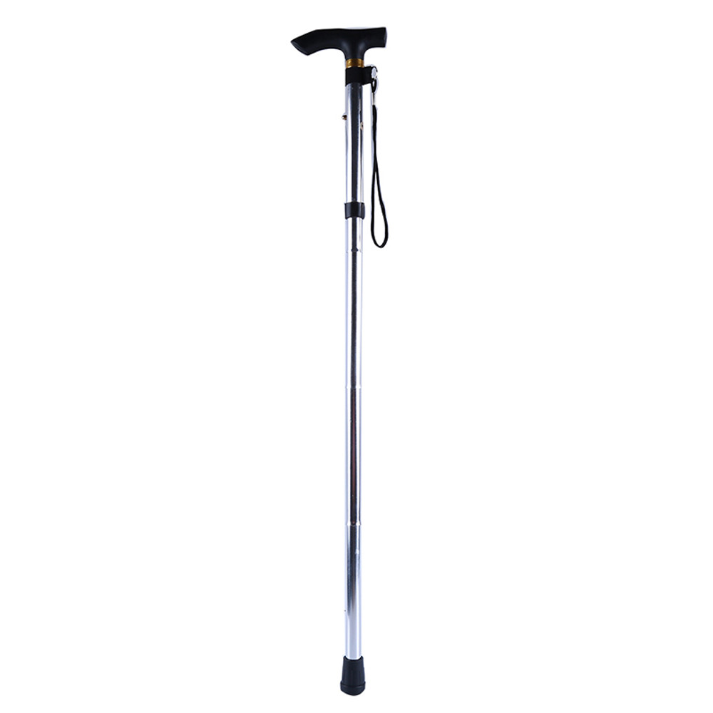 Folding Cane Crutches Pole for Elderly, Telescopic Walking Stick Outdoor Hiking, Trekking Poles Aluminum Alloy Metal