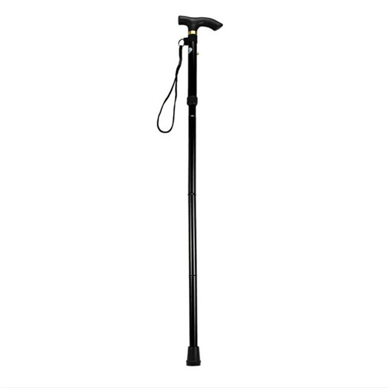 Folding Cane Crutches Pole for Elderly, Telescopic Walking Stick Outdoor Hiking, Trekking Poles Aluminum Alloy Metal