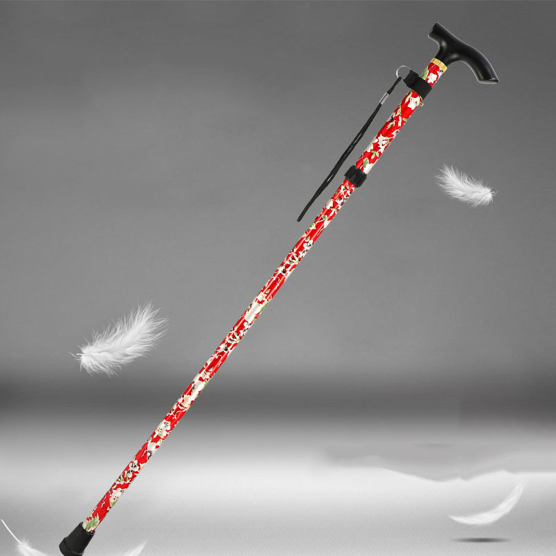 Trusty Hiking Poles Folding Stick Walking Cane, Telescopic Trekking Stick, Adjustable Crutches with Rubber Tip Accessory