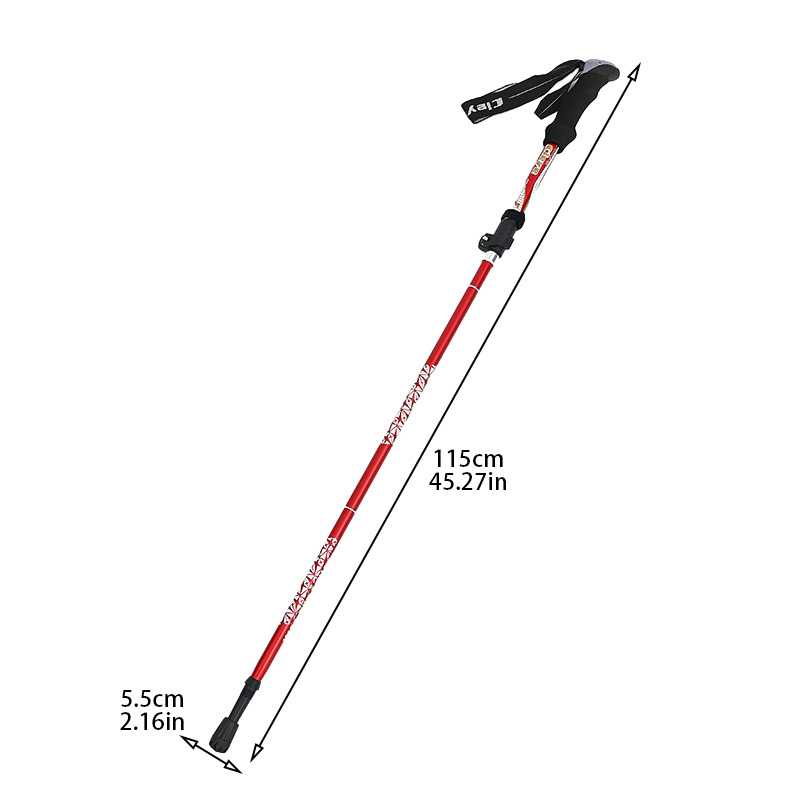 Cleye Folding Walking Stick Multi-Purpose, 5-Section Adjustable Trekking Pole for Hiking, Outdoor Couples Gear