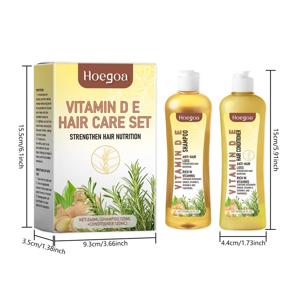Vitamin E Hair Care Set Natural Rosemary For Hair Growth Enhance Fullness Strengthening Root Soften 5