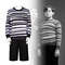 Movie Addams Family Pugsley Addams Cosplay Costume, Wednesday's Younger Brother Outfit with Tops & Pants for Halloween