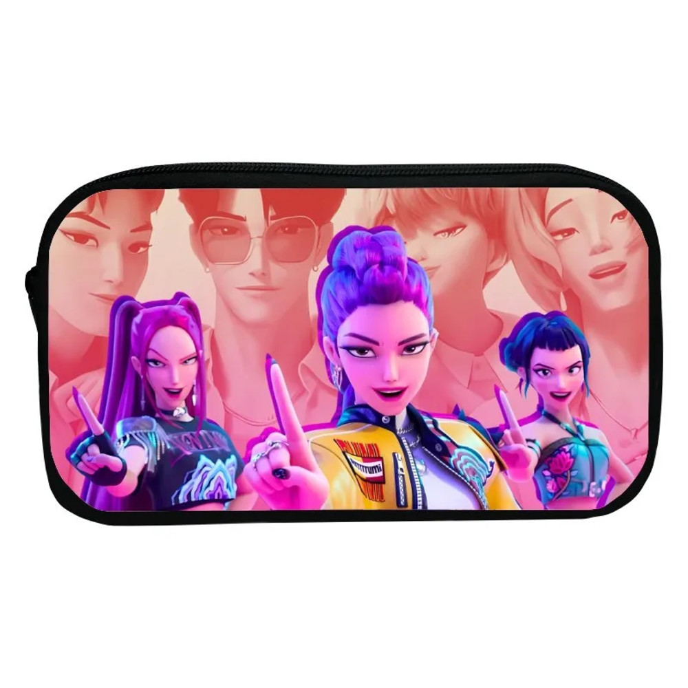 Demon Hunters KPop School Pencil Case Large Retro Zipper Pouch For Boys  Girls To Organize Pens Mar 2