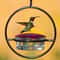 Elegant Hummingbird Feeder with Red Glass Bowl, Outdoor Hanging Drinker to Attract Birds to Garden, Backyard & Patio