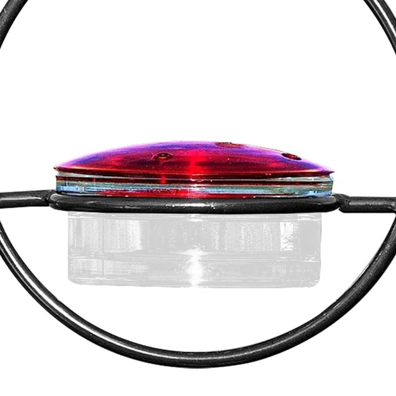 Elegant Hummingbird Feeder with Red Glass Bowl, Outdoor Hanging Drinker to Attract Birds to Garden, Backyard & Patio