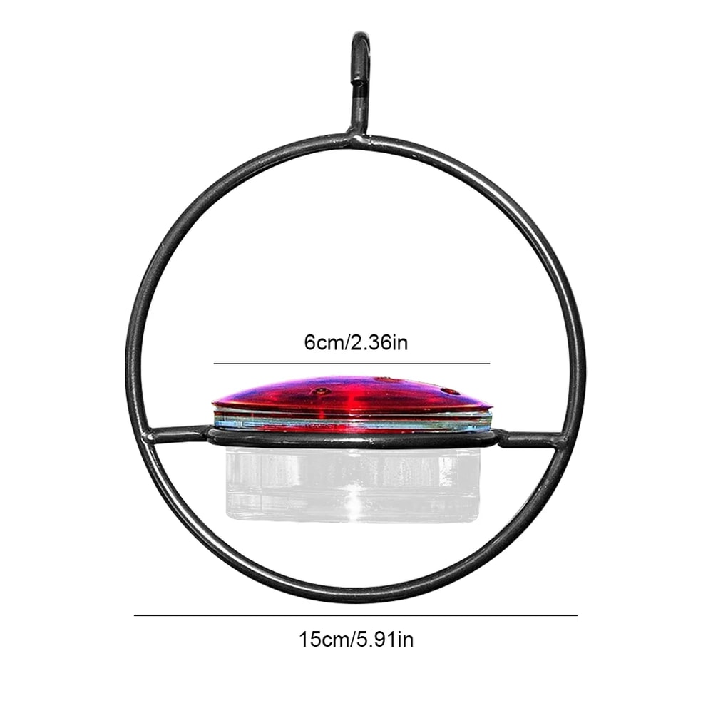 Elegant Hummingbird Feeder with Red Glass Bowl, Outdoor Hanging Drinker to Attract Birds to Garden, Backyard & Patio