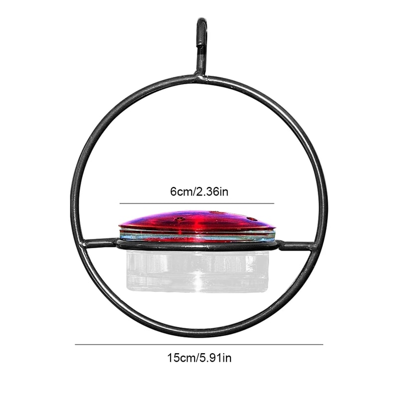 Elegant Hummingbird Feeder with Red Glass Bowl, Outdoor Hanging Drinker to Attract Birds to Garden, Backyard & Patio