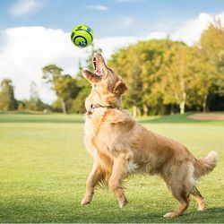 wobble wag giggle ball, interactive dog toy with fun giggle sounds to get your dog's attention, as seen on tv