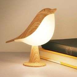 touch control bird desk lamp,rechargeable cordless bedside lamp with 3color temperatures,kids night light,reading &decor