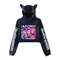 Mira Rumi Zoey Print Cat Ear Hoodie,KPop Demon Hunters Cropped Sweatshirt,Women's Long Sleeve Cartoon Graphic Crop Top