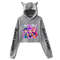 Mira Rumi Zoey Print Cat Ear Hoodie,KPop Demon Hunters Cropped Sweatshirt,Women's Long Sleeve Cartoon Graphic Crop Top