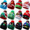 Snowman Knitted Christmas Hat with Colorful LED Lights, Warm Winter Cap for Adults & Kids, Xmas Party Decor and Novelty