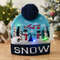 Snowman Knitted Christmas Hat with Colorful LED Lights, Warm Winter Cap for Adults & Kids, Xmas Party Decor and Novelty