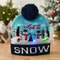 Snowman Knitted Christmas Hat with Colorful LED Lights, Warm Winter Cap for Adults & Kids, Xmas Party Decor and Novelty