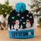 Snowman Knitted Christmas Hat with Colorful LED Lights, Warm Winter Cap for Adults & Kids, Xmas Party Decor and Novelty