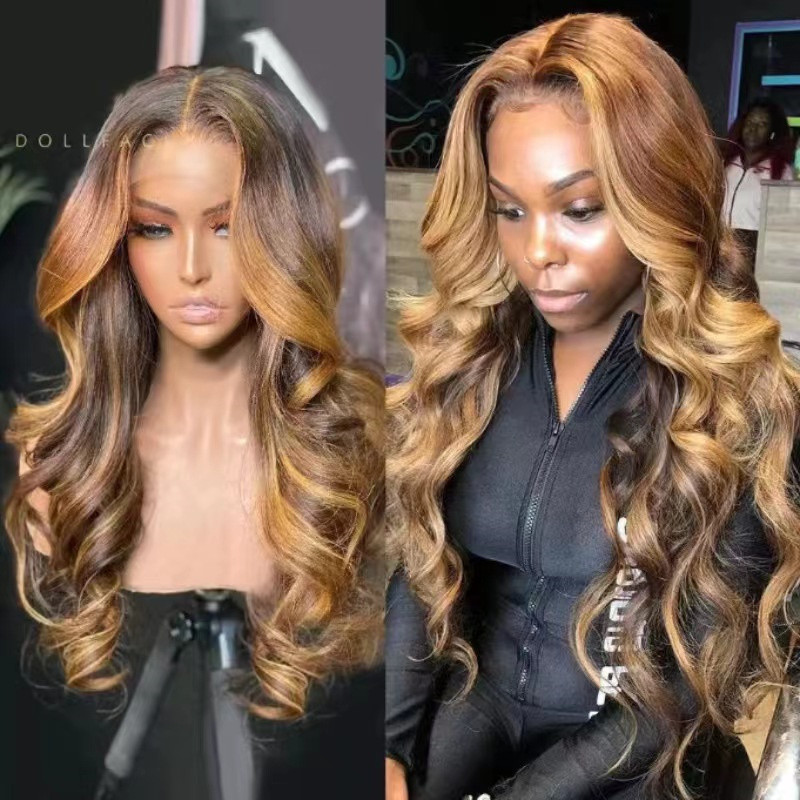 Piano Color Lace Front Wig, 65CM Brazilian Human Hair Honey Body Wave | Undetectable Blonde Lace Wig for a Natural Look