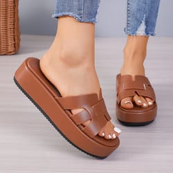 elevate your style: women's chunky sole summer sandals, comfortable thick-soled platform sandals for all-day wear
