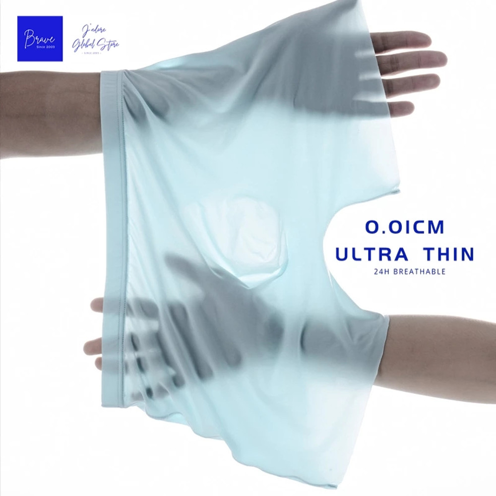 Men's Ice Silk Boxer Shorts,Seamless Breathable Men Underwear, Antibacterial Panties with Comfortable Fit, Sexy Briefs