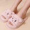 Cute Cartoon Cat Home Slippers for Women, Open Toe Non-Slip Wave Sole Faux Fur Slides for Autumn & Winter
