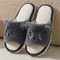 Cute Cartoon Cat Home Slippers for Women, Open Toe Non-Slip Wave Sole Faux Fur Slides for Autumn & Winter