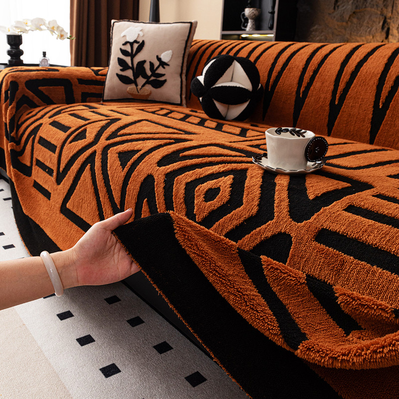 Vintage Interlaced Comfortable Sofa Blanket Bohemian Style Protector For PetFriendly Homes With Ant 8