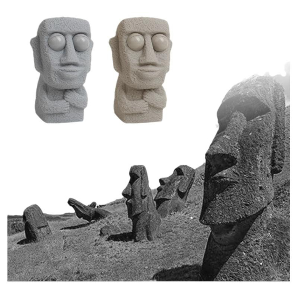 Moai Statue Stress Toy SlowRebound Stone Man Squeeze Toy For Anxiety Relief With Funny Interested E 3