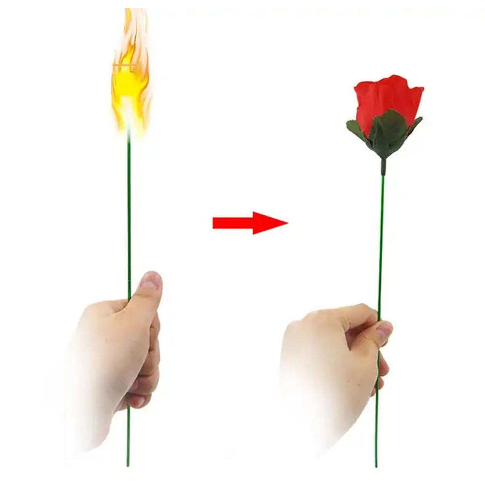 Flame To Rose Magic Trick Professional Torch To Flower Illusion Prop For Magicians Stunning Bar Tri 2
