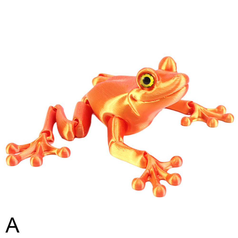 Multi Joint Movable Frog Model, 3D Printed Cute Animal Toy, Glittering Eyes, Realistic Simulation, Room Decor