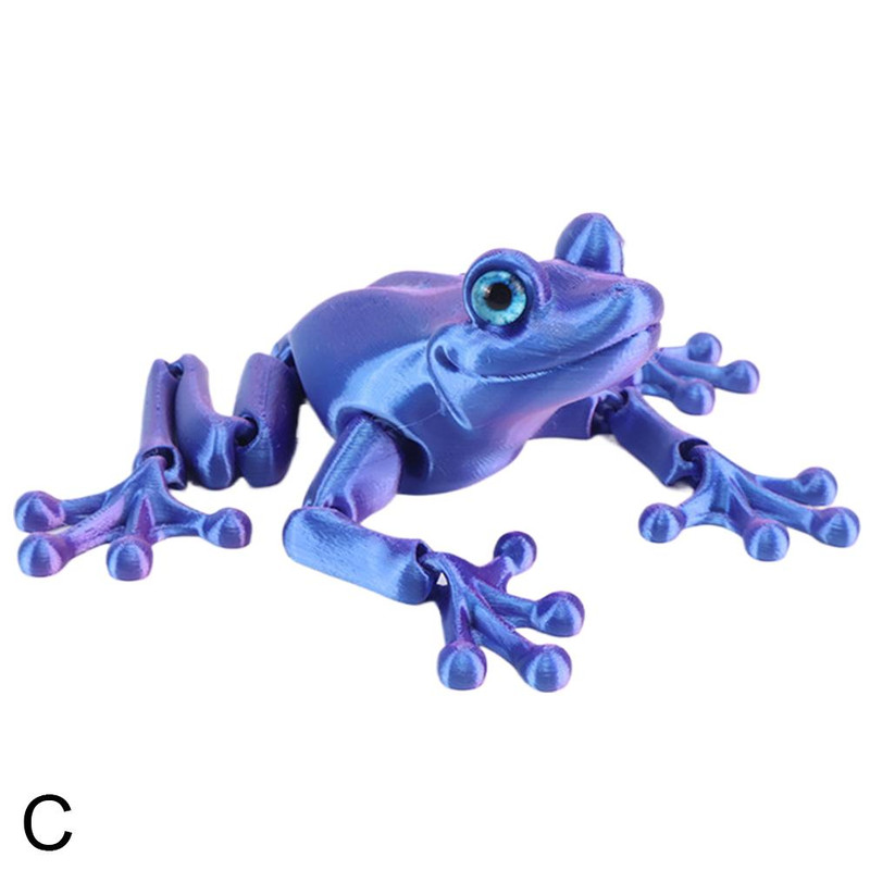 Multi Joint Movable Frog Model, 3D Printed Cute Animal Toy, Glittering Eyes, Realistic Simulation, Room Decor