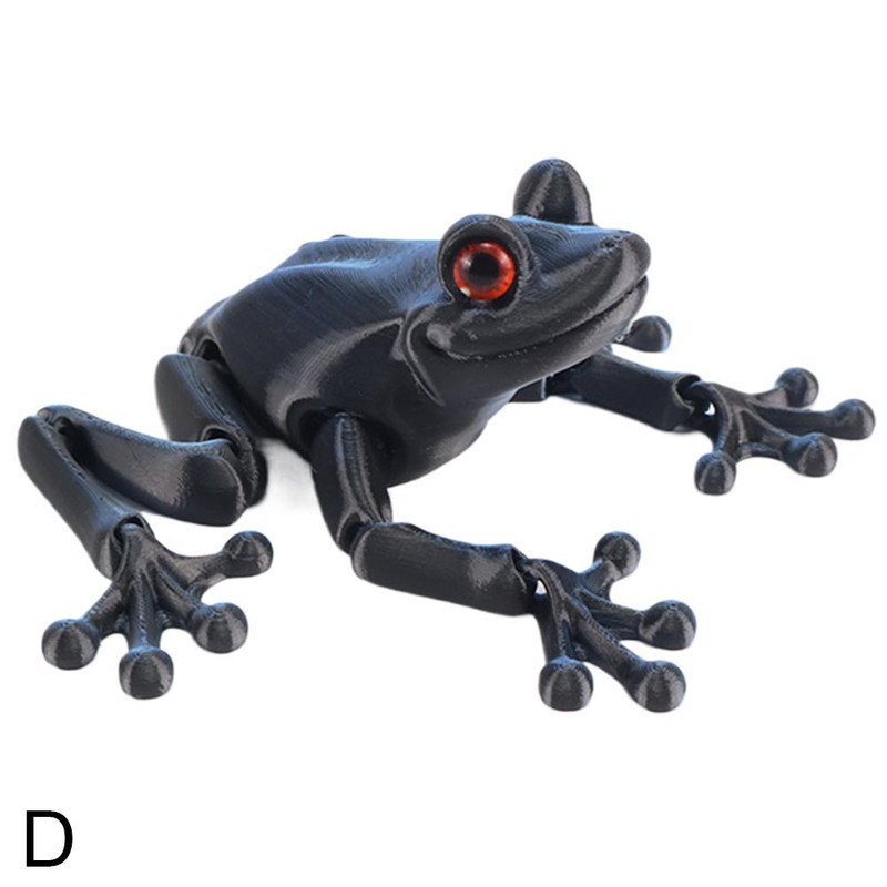 Multi Joint Movable Frog Model, 3D Printed Cute Animal Toy, Glittering Eyes, Realistic Simulation, Room Decor