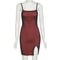 Mesh Double Layer Sexy Dress Women, Sleeveless Skinny Bodycon Party, Bandage Elastic Split Clubwear Trend