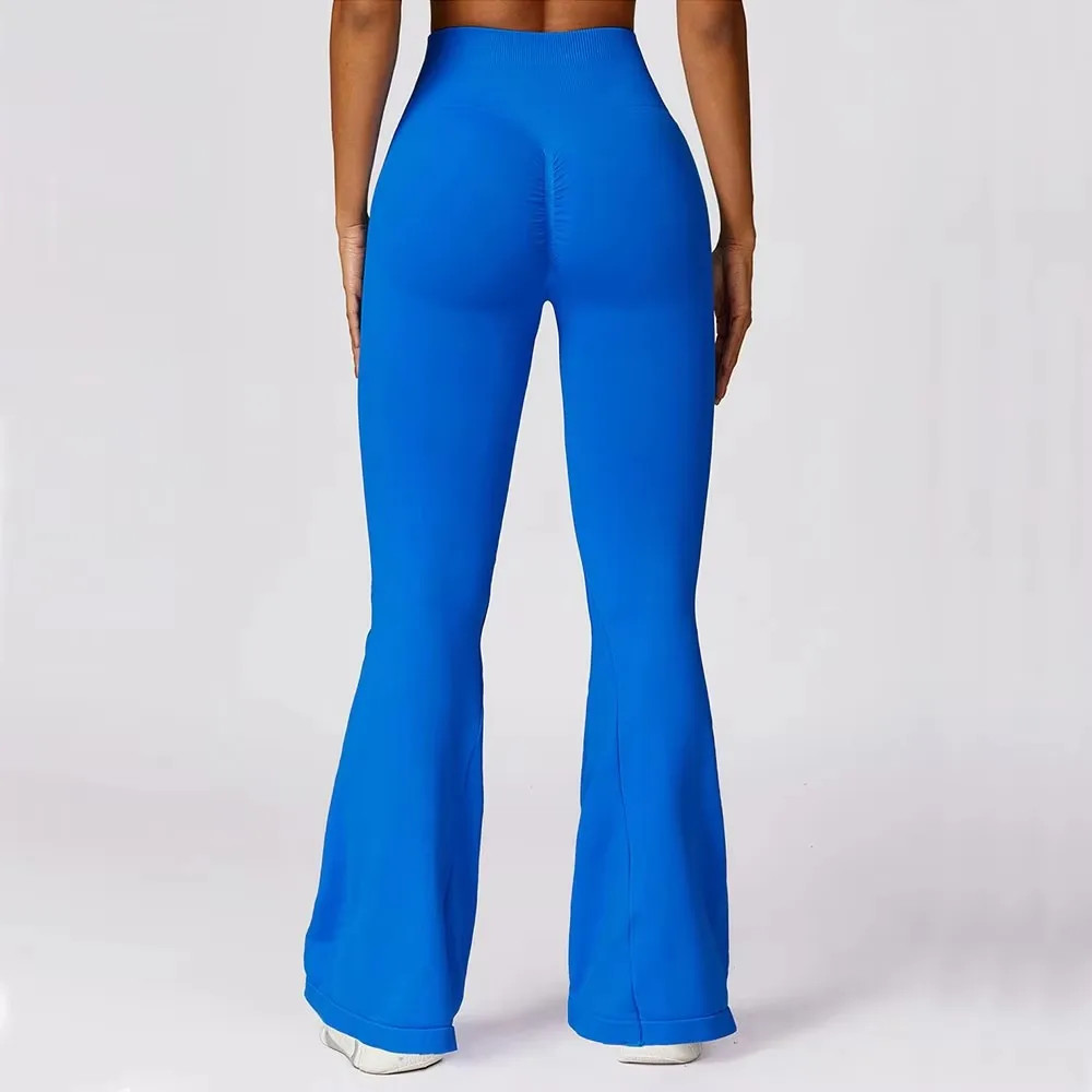 Seamless Flare Leggings, High Waist Yoga Pants, Wide Leg Workout Pants, Women Fitness Flared Trousers
