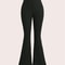 High Waist Ribbed Flared Leggings Womens Solid Color Slim Fit Casual Workout Fitness For Spring Aut 0
