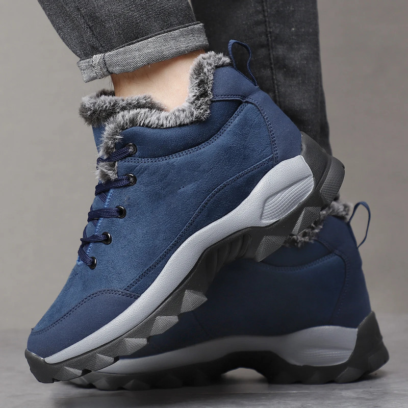 Mens Winter Snow Boots Warm Ankle Boots With Fur Male Outdoor Sneakers Botas Hombre Botines Cold We 2