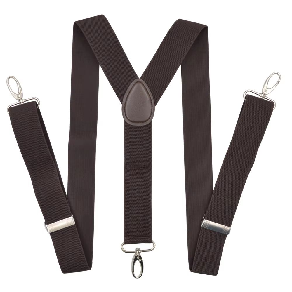 Mens Heavy Duty Work Suspenders Pery Belt Hook YBack Elastic Adjustable Black Suspenders 11