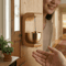 Magnetic Wooden Door Chime Wind Bell Beech Walnut Copper Entryway Reminder Decor 0
